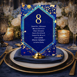 Tarjeta De Mesa Asientos mágicos de boda para una noche estrellada