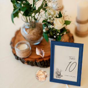 Tarjeta De Mesa Asientos para Boda en la Playa del Mar de Coral de
