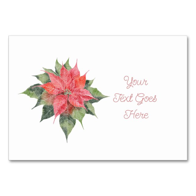 Tarjeta De Mesa Asignación de asientos de Pretty Poinsettia  (Anverso)