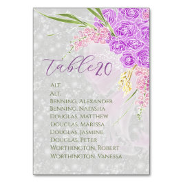 Tarjeta De Mesa Asignación de mesa con lazo rosa Coquette Bouquet