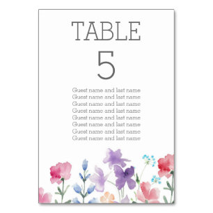 Tarjeta De Mesa Asignaciones del invitado de la tabla Boda de acua