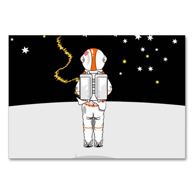 Tarjeta De Mesa Astronauta atrapado en el espacio por poco tiempo (Anverso)