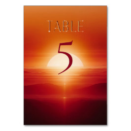 Tarjeta De Mesa Atardecer rojo