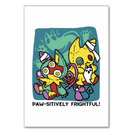 Tarjeta De Mesa Aterrador | Halloween de los monstruosos gatos