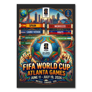 Tarjeta De Mesa Atlanta Georgia Copa Mundial FIFA 2026