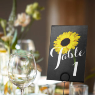 Tarjeta De Mesa Autumn Bride Chalkboard Sunflower Fiesta