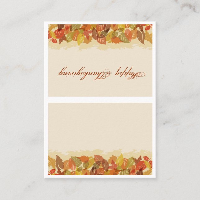 Tarjeta De Mesa Autumn Leaves Place Card (Anverso)