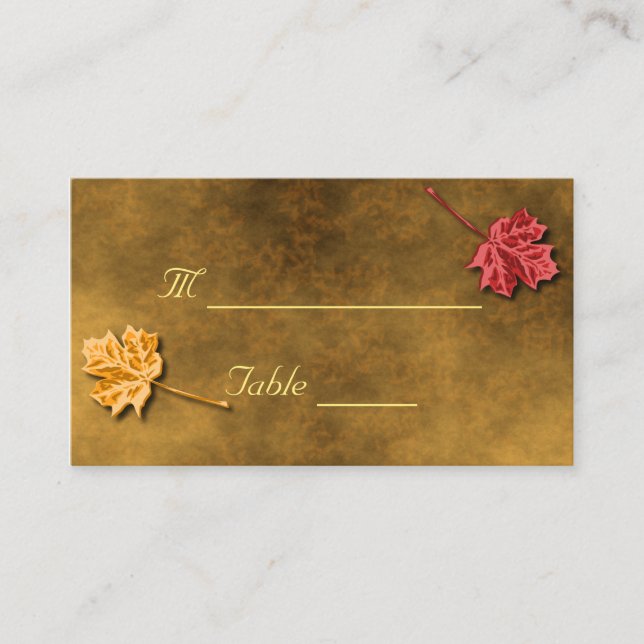 Tarjeta De Mesa Autumn Leaves Place Cards Business Card (Anverso)