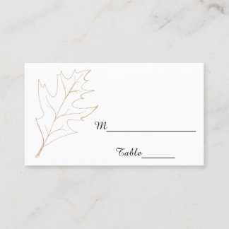 Tarjeta De Mesa Autumn Oak Leaf Boda Place Card
