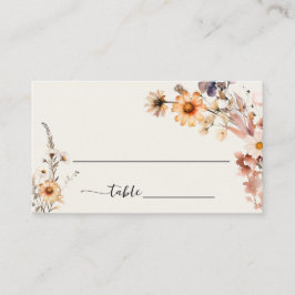 Tarjeta De Mesa Autumn Wildflowers Boho Boda Guest Name
