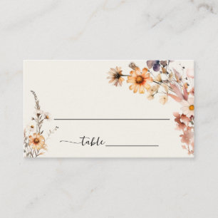 Tarjeta De Mesa Autumn Wildflowers Boho Boda Guest Name