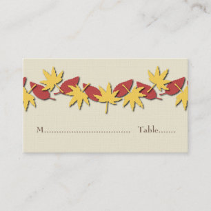 Tarjeta De Mesa Autumt Leaves Border Place Card, Amarillo/Rojo
