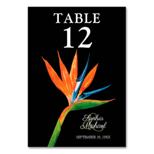 Tarjeta De Mesa Ave tropical del Boda botánico del paraíso