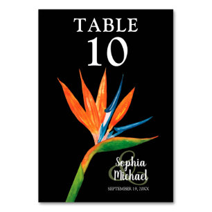 Tarjeta De Mesa Ave tropical del Boda botánico del paraíso