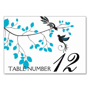 Tarjeta De Mesa Aves azules