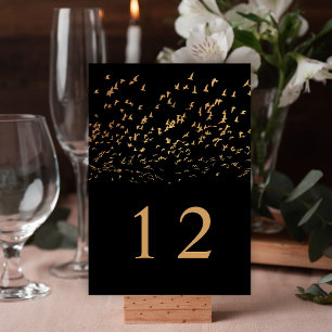 Tarjeta De Mesa Aves elegantes de un Boda de pluma
