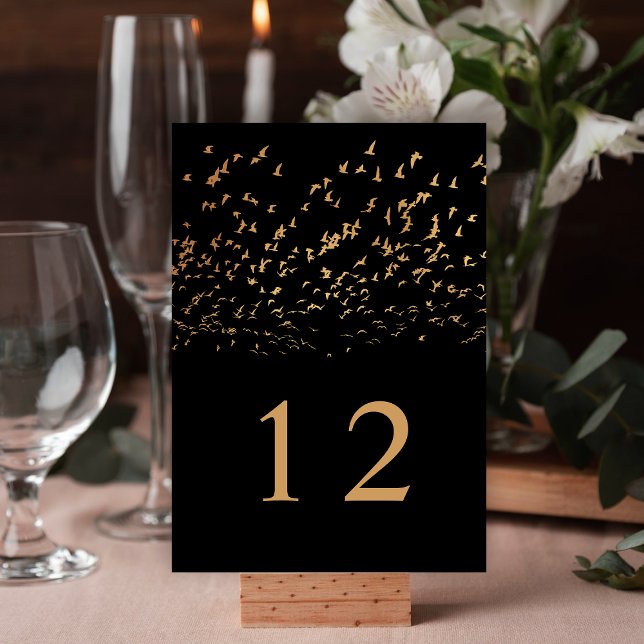 Tarjeta De Mesa Aves elegantes de un Boda de pluma (Subido por el creador)