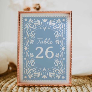 Tarjeta De Mesa Azul Cielito Lindo Papel Picado Baby Shower