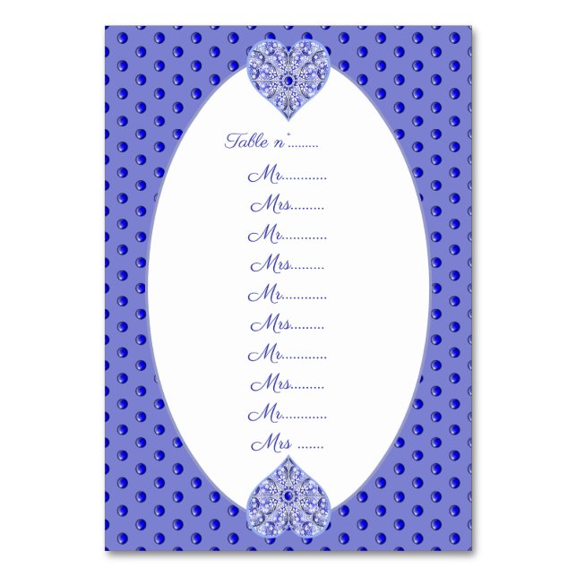 Tarjeta De Mesa Azul de encaje cerámico de Grecia (Anverso)