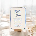 Tarjeta de mesa azul de la Marina dibujada a mano<br><div class="desc">Este adorable diseño presenta elementos dibujados a mano y un texto llamativo en negrita.</div>