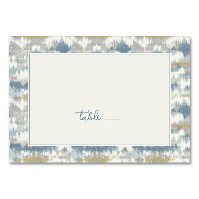 Tarjeta De Mesa Azul Geométrico Elegante (Anverso)