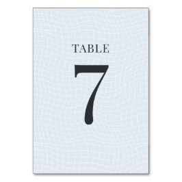 Tarjeta De Mesa Azul Glacial Moderno & Cuadrícula Deformada