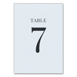 Tarjeta De Mesa Azul Glacial Moderno & Cuadrícula Deformada