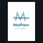 Tarjeta De Mesa Azul marino nombre del padrino letra fecha masculi<br><div class="desc">diseño</div>