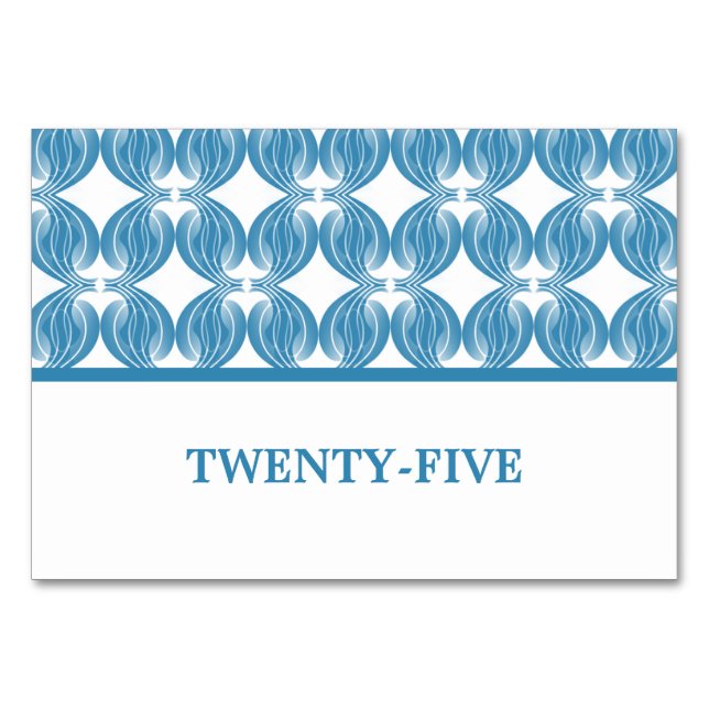 Tarjeta de mesa azul moderno de decoración (Anverso)