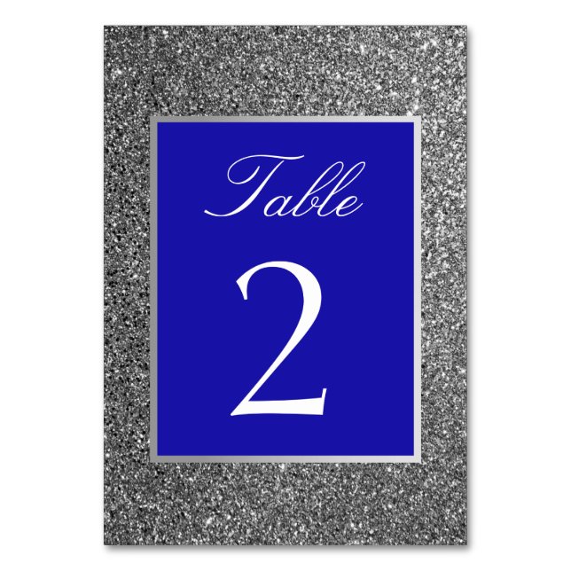 Tarjeta De Mesa Azul plateado (Anverso)