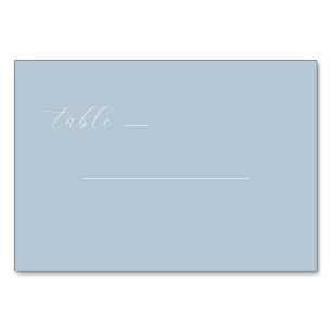 Tarjeta De Mesa Azul Sereno Caligrafía Minimalista