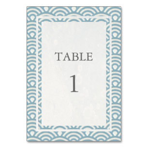 Tarjeta De Mesa Azul suave + blanco japonés número de tabla de pes