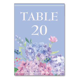 Tarjeta De Mesa Azul suave, Hydrangeas Boda Acogida Comedor