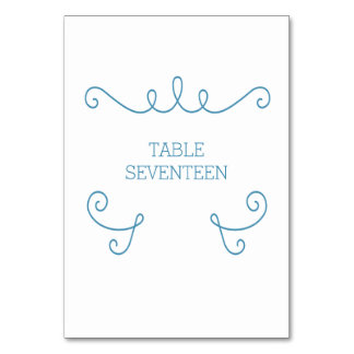 Tarjeta de mesa azul y brillante
