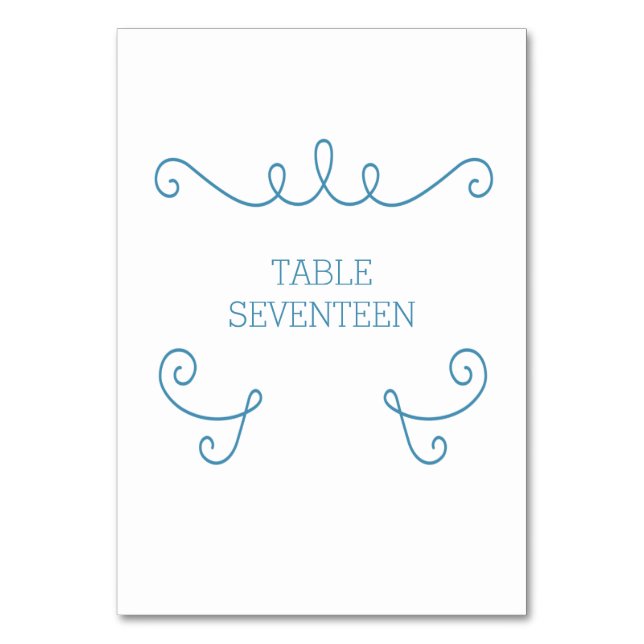 Tarjeta de mesa azul y brillante (Anverso)