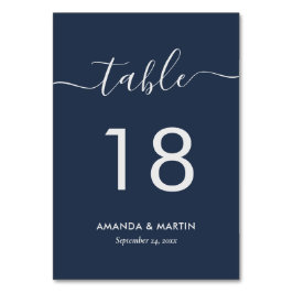 Tarjeta De Mesa Azul y plateado de la Marina moderna