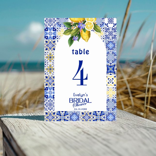 Tarjeta De Mesa Azulejos azules de mosaico italiano y ducha de nov (Subido por el creador)