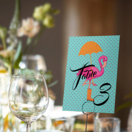 Tarjeta De Mesa BABY & CO Lets Flamingo Shower Fiesta