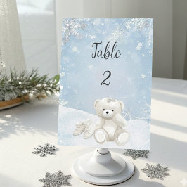 Tarjeta De Mesa Baby, It's Cold Outside Teddy Bear Winter