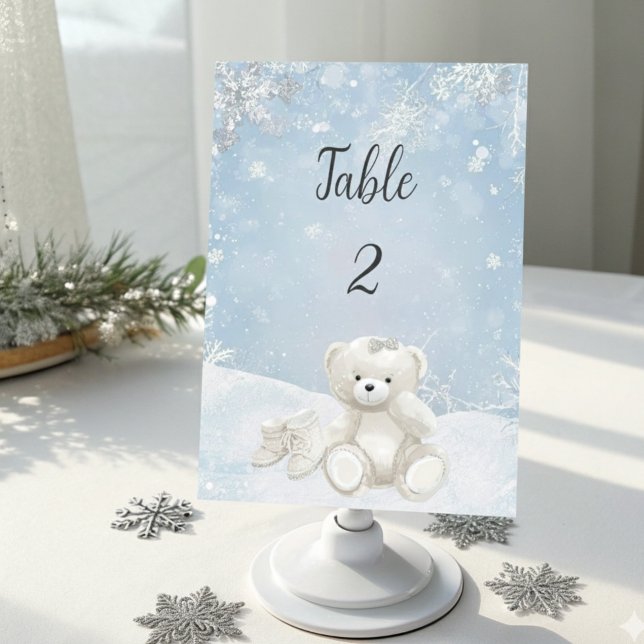 Tarjeta De Mesa Baby, It's Cold Outside Teddy Bear Winter (Subido por el creador)