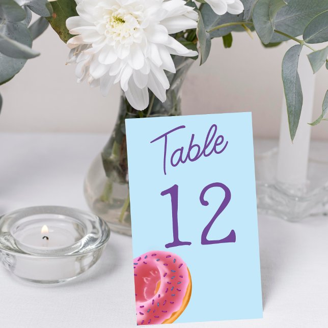 Tarjeta De Mesa Baby Shower de Cute Blue Donut (Subido por el creador)