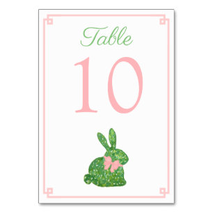 Tarjeta De Mesa Baby Shower De Primavera De Bungalows Rosa Y Verde