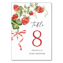 Tarjeta De Mesa Baby Shower de Strawberry