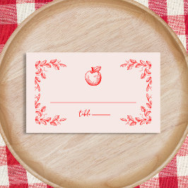 Tarjeta De Mesa Baby Shower otoño con mano de Apple