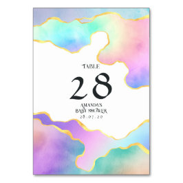 Tarjeta De Mesa Baby Shower Rainbow Agate Stone