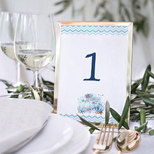 Tarjeta De Mesa Baby Shower: Whale Nautical Under Sea Boy