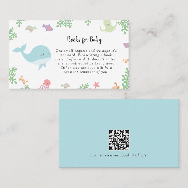 Tarjeta De Mesa Bajo el mar Baby Shower adivina cuántas cartas de  (Anverso / Reverso)