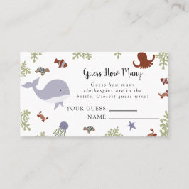 Tarjeta De Mesa Bajo el mar Baby Shower adivina cuántas cartas de 
