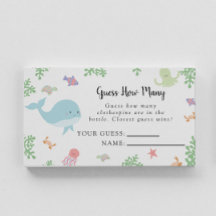 Bajo el mar Baby Shower adivina cuántas cartas de 