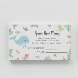 Tarjeta De Mesa Bajo el mar Baby Shower adivina cuántas cartas de 